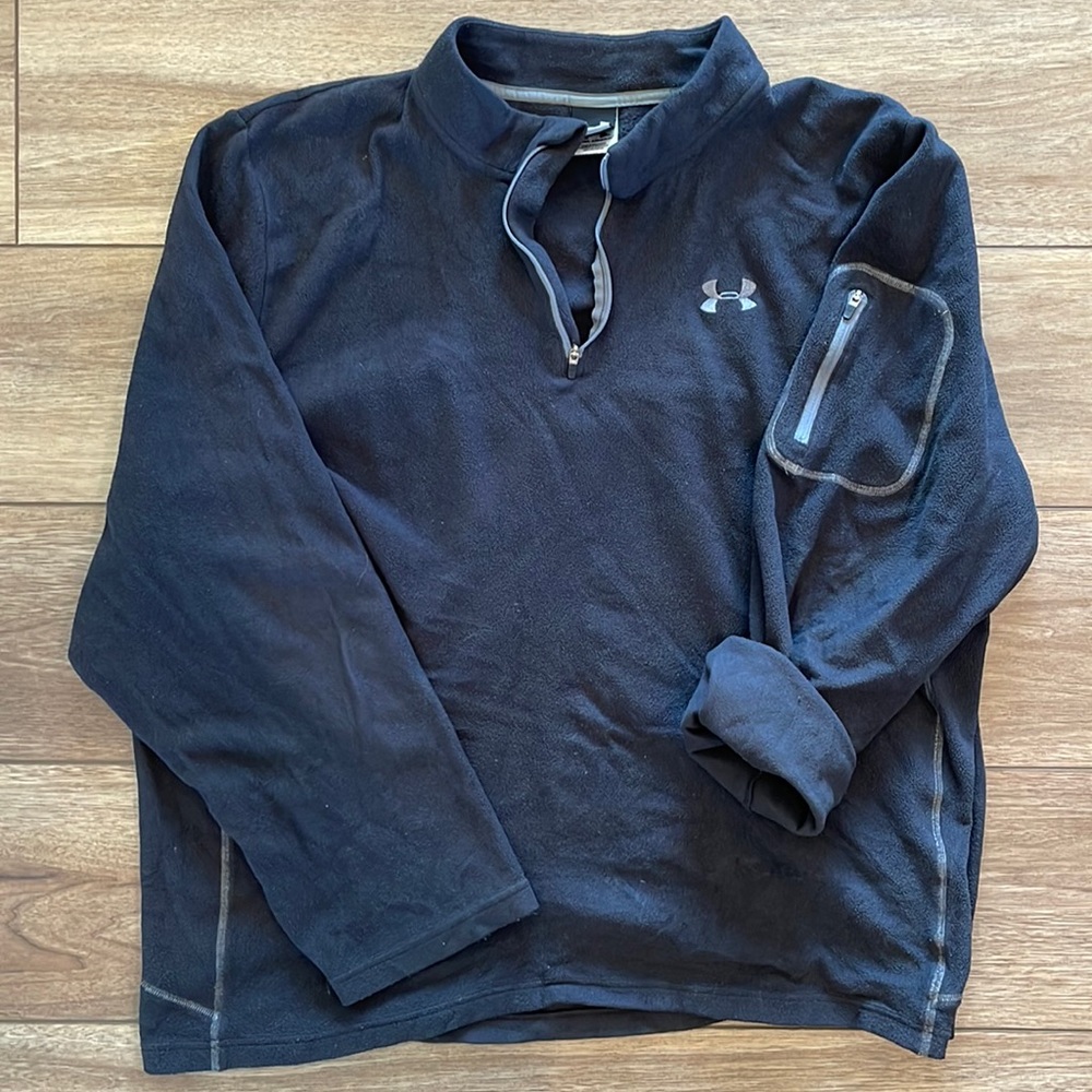 Like-New Dark Grey Men’s Under Armour Quarter-zip Fleece, Size XXL